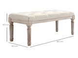 80cm End of Bed Bench, Window Seat, Tufted Bench for Bedroom, Hallway, Living Room, Cream White T3398P330549