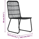 Garden Chairs 2 pcs Poly Rattan Black 48584
