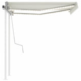 Manual Retractable Awning with LED 3.5x2.5 m Cream 3069922