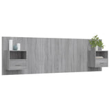 Bed Headboard with Cabinets Grey Sonoma Engineered Wood 3115722
