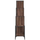 Bookcase Brown Oak 122x30x132 cm Engineered Wood and Metal 845445