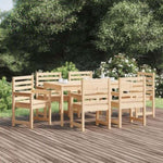 7 Piece Garden Dining Set Solid Wood Pine 3154713