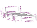 Bed Frame with Headboard Natural 100 x 200 cm Solid Pine Wood 872119