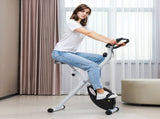 Folding and Quiet Exercise Bike with 8-Level Magnetic Resistance and Heart Rate Sensor, for Home T3398P349171
