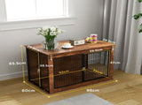 Dog Crate Furniture with Openable Top, Two Doors, for Large Dogs, Rustic Brown T3398P376377