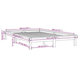 Bed Frame without Mattress Honey Brown Super King Size Solid Wood 820559