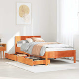 Bed Frame without Mattress Wax Brown 100x200 cm Solid Wood Pine 3301757