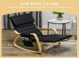 Rocking Lounge Chair Recliner Relaxation Lounging Relaxing Seat with Adjustable Footrest, Side T3398P330350
