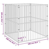Dog Playpen 4 Panel Black Galvanised Steel 172209