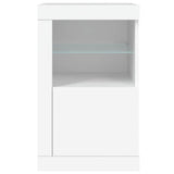 Side Cabinet with LED Lights White Engineered Wood 836630