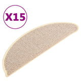 Stair Mats 15 pcs 56x17x3 cm White and Brown Half Round 149852