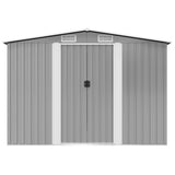 Garden Storage Shed Grey Metal 257x205x178 cm 42907