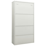 Office Cabinet Light grey Steel, tempered glass 90x40x180 cm 335947
