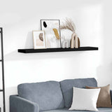 Floating Wall Shelf Black 120x23.5x3.8 cm MDF 323841