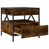 Coffee Table with Infinity LED Smoked Oak 50x50x51 cm 847714