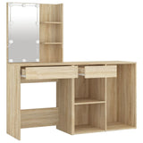 LED Dressing Table with Cabinet Sonoma Oak Engineered Wood 3082020