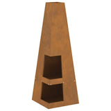 Fire Pit Brown 35 x 35 x 100 cm Weather Steel 858947