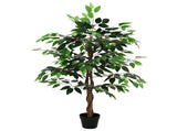 Artificial Ficus Plant Green 90 x 16 x 110 cm Fabric and Wood 42042076