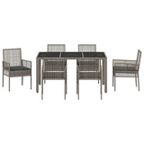 Garden Dining Set 7 pcs Grey Poly rattan 3334874