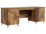 Desk with Shelf Old Wood 142.5 x 50 x 75 cm Engineered Wood 3414637