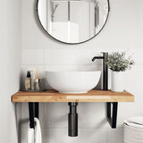 Basin Shelf Wall Mounted Steel and Solid Wood Acacia 3302859