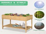 Garden Wooden Planters, Rectangular 8 Compartment Plant Stand, Oak Tone T3398P323950