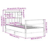 Bookcase Bed without Mattress Wax Brown 75x190 cm Small Single Solid Wood Pine 3323052