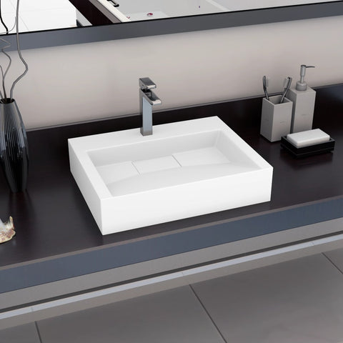 Wash Basin 60x38x11 cm Mineral Cast/Marble Cast White 144064