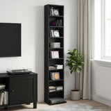 CD Cabinet Black Oak 33 x 23.5 x 175 cm Engineered Wood 8012644