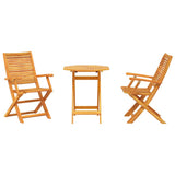 Folding Bistro Set Folding 3 pcs Brown Solid Acacia Wood 3375699