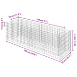 143559 Gabion Raised Bed Galvanised Steel 180x50x50 cm