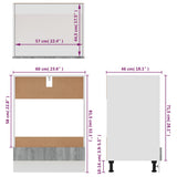 Oven Cabinet Lyon Grey Sonoma 60x46x81.5 cm Engineered Wood 825835