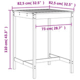 3 Piece Garden Bar Set Black Solid Wood Pine 3157797