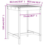 3 Piece Garden Bar Set Black Solid Wood Pine 3157797