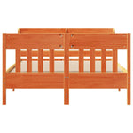 Bed Frame without Mattress Wax Brown 135x190 cm Double Solid Wood Pine 3307022