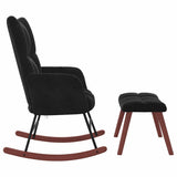 Rocking Chair with Footstool Black Velvet 42022455