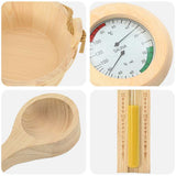 Sauna Accessory Set 4 pcs Brown Solid Pine Wood and Hemp 42023676