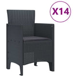 Garden Dining Set 15 pcs Anthracite Polt rattan 3378635