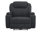 Electric Recliner Chair with 2-Point Massage & Heating, Black Fabric Indoor Functional Chair, 120kg 35128213