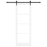 Sliding Door White 83 x 232 cm Solid Pine Wood and Glass 3332338