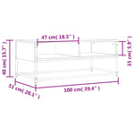 ZNTS Coffee Table Smoked Oak 100x51x40 cm Engineered Wood 835351