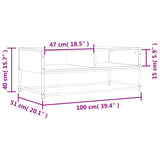 ZNTS Coffee Table Smoked Oak 100x51x40 cm Engineered Wood 835351