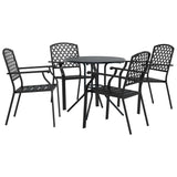Stackable Garden Chair Set 5 pcs Anthracite Powder-coated Steel 3283769