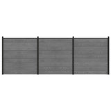 Fence Set 526 x 186 cm WPC and Aluminium Grey 3429395