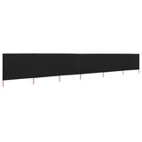 6-panel Wind Screen Fabric 800x120 cm Black 47178