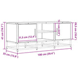 TV Cabinet Black 100x35x41 cm Engineered Wood and Metal 848834