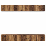 TV Cabinet Set Wall-mounted 6 pcs Old Wood Engineered Wood 3393474