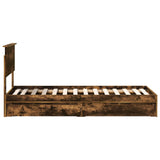 Storage Bed with Drawer Smoked Oak 75 x 190 cm Engineered Wood 3410851
