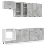 Kitchen Unit LYON 8 pcs Concrete Grey Engineered Wood 3438206