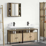 Bathroom Furniture Set with Shelf 3 pcs Brown Engineered wood 3345147
